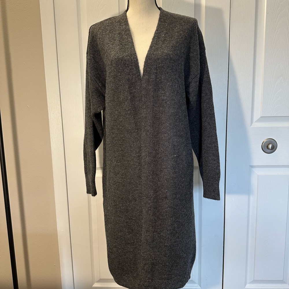 Wool Cardigan Gray Women's long